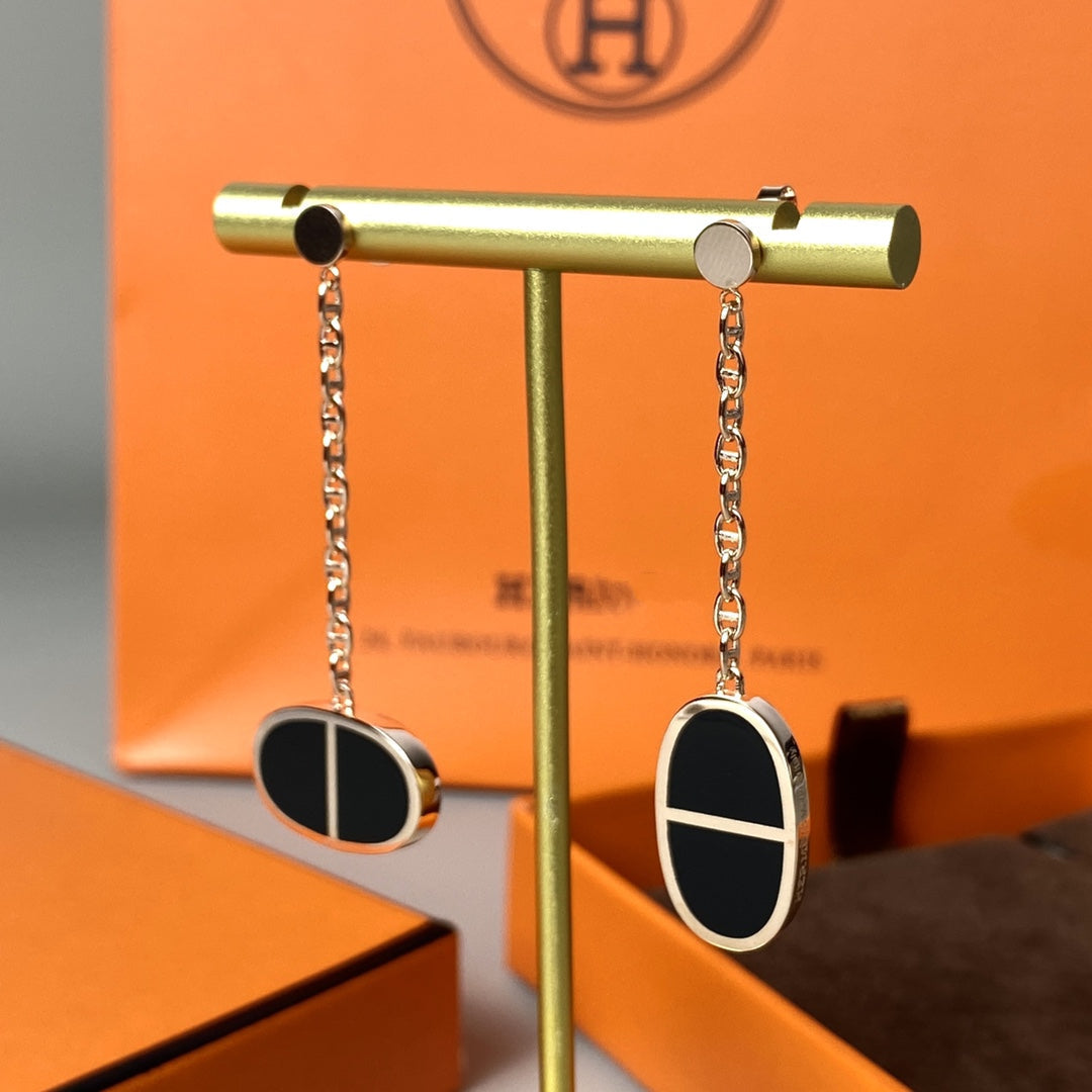 ¡®Glow Jewelry¡¯CHAINE VERSO SCHWARZE KERAMIK-OHRRINGE