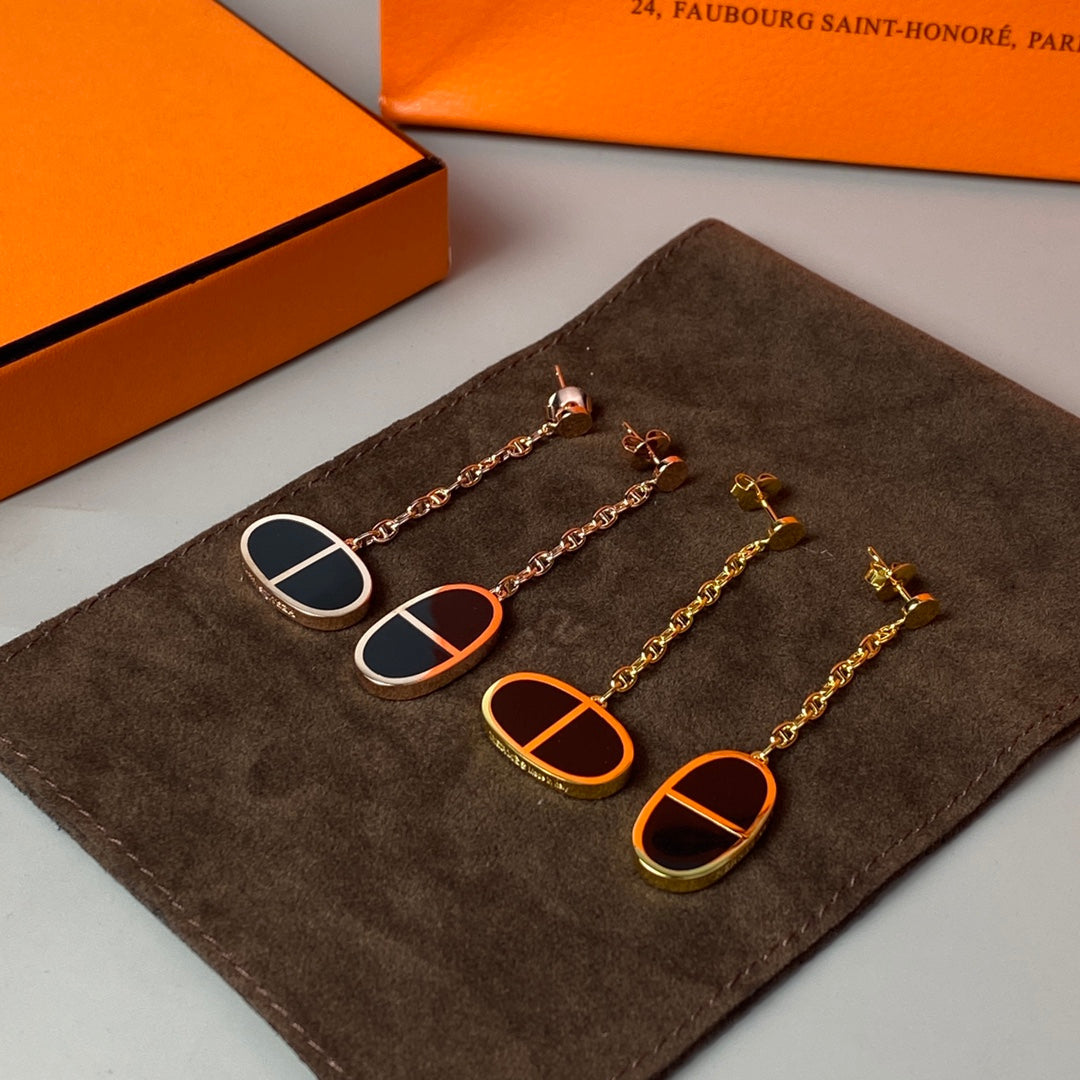 ¡®Glow Jewelry¡¯CHAINE VERSO SCHWARZE KERAMIK-OHRRINGE