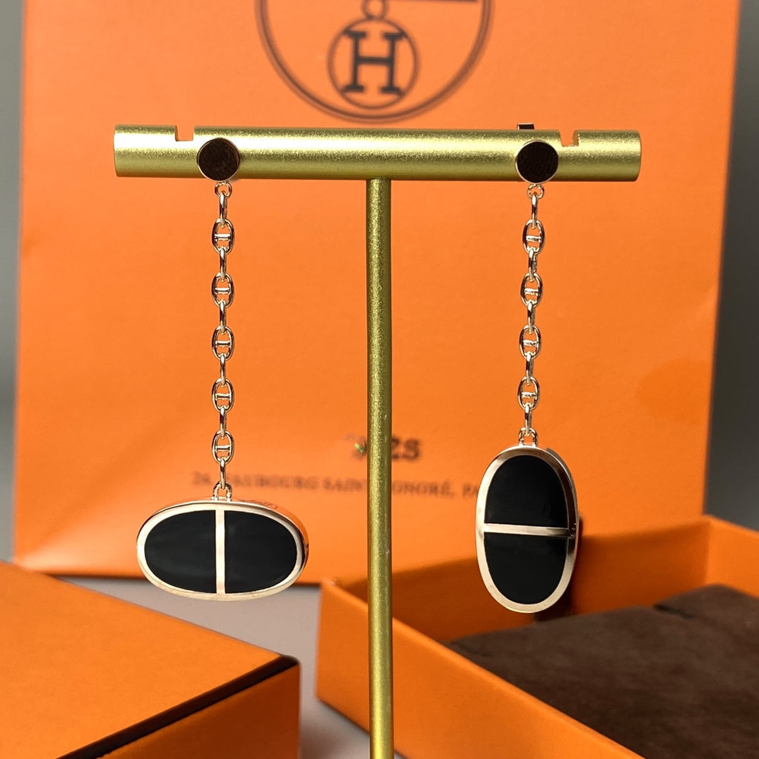 ¡®Glow Jewelry¡¯CHAINE VERSO SCHWARZE KERAMIK-OHRRINGE