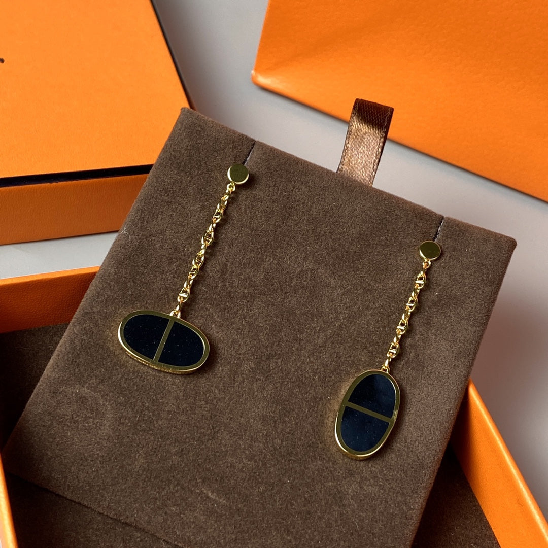 ¡®Glow Jewelry¡¯CHAINE VERSO SCHWARZE KERAMIK-OHRRINGE
