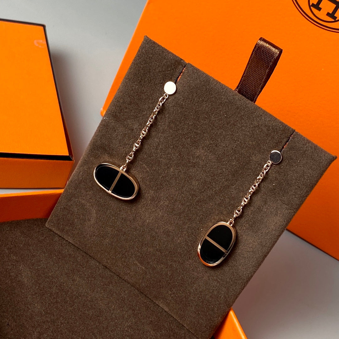 ¡®Glow Jewelry¡¯CHAINE VERSO SCHWARZE KERAMIK-OHRRINGE