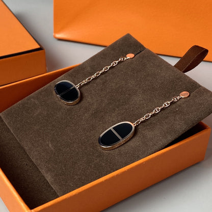 ¡®Glow Jewelry¡¯CHAINE VERSO SCHWARZE KERAMIK-OHRRINGE