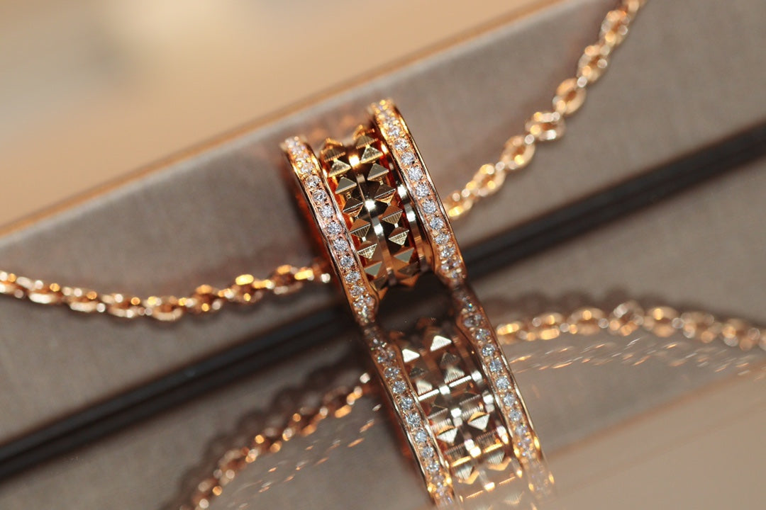[Glow Jewelry]ZERO 1 ROCK PEDANT PINK GOLD NECKLACE