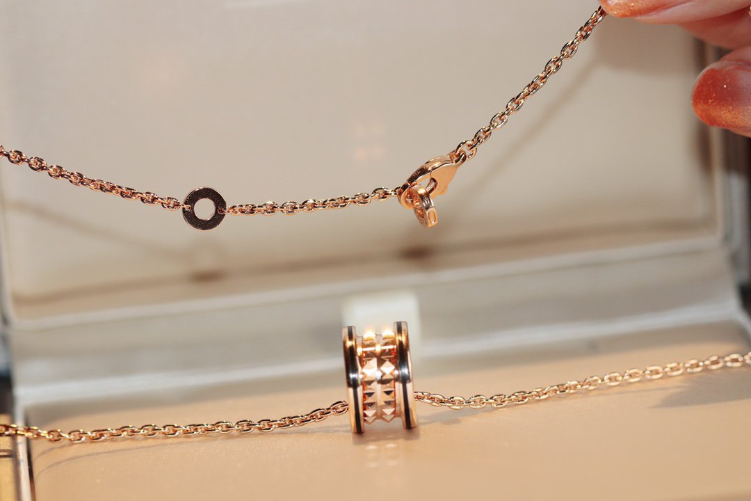 [Glow Jewelry]ZERO 1 ROCK PEDANT PINK GOLD BLACK NECKLACE