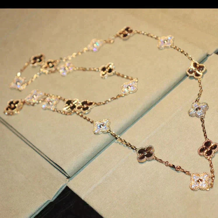 [Glow Jewelry]CLOVER 20 MOTIFS LASER DIAMOND NECKLACE