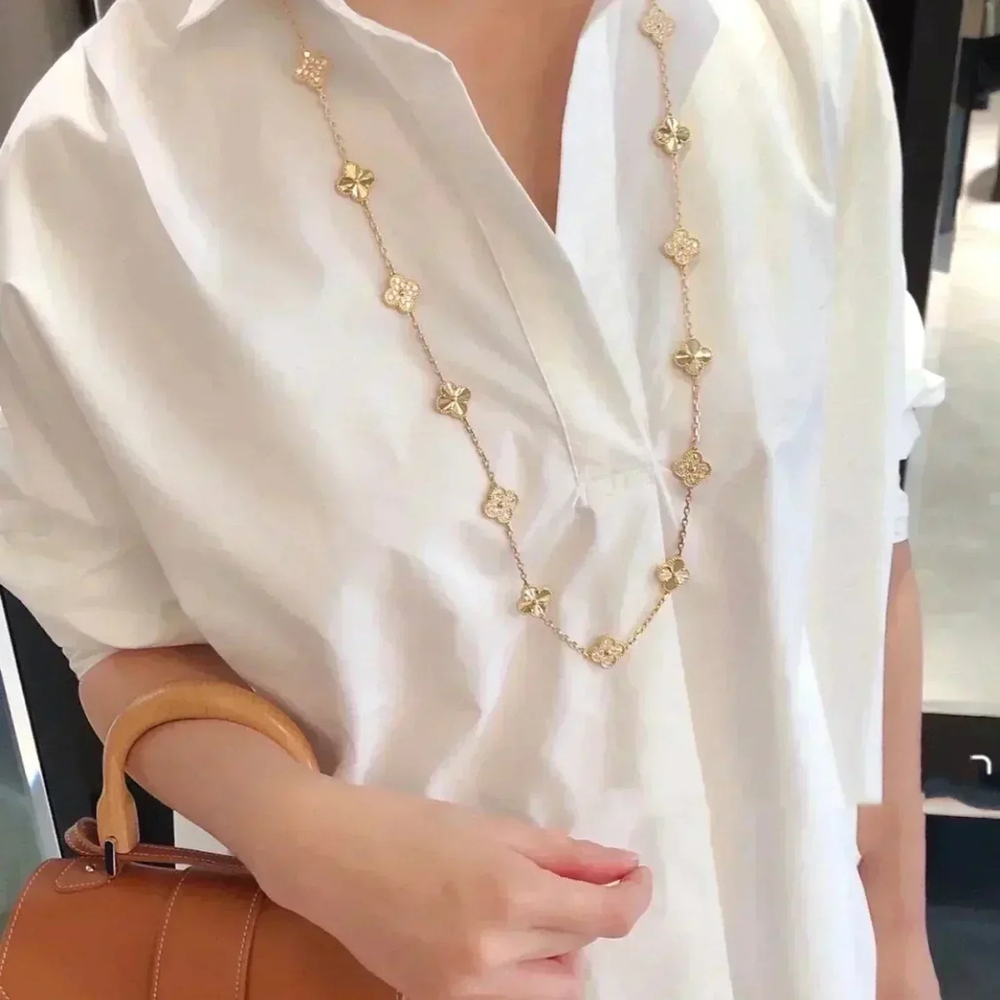 ¡®Glow Jewelry¡¯CLOVER 20 MOTIFS LASER DIAMOND NECKLACE