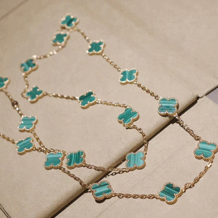 ¡®Glow Jewelry¡¯CLOVER 20 MOTIFS MALACHIT GOLD