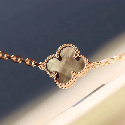 [Glow Jewelry]CLOVER 20 MOTIFS DARK MOP DIAMOND  NECKLACE