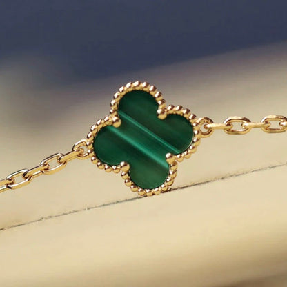 ¡®Glow Jewelry¡¯CLOVER 20 MOTIFS MALACHITE DIAMOND NECKLACE