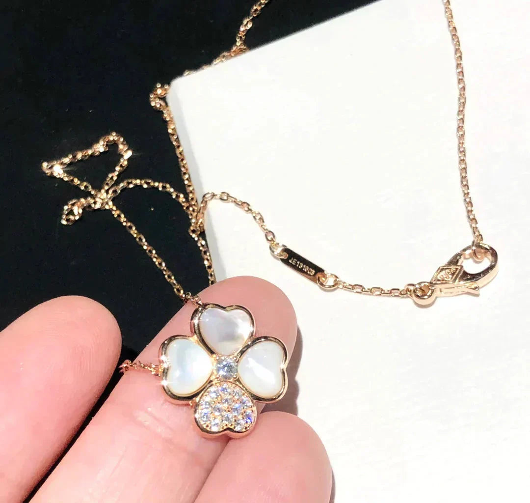 ¡®Glow Jewelry¡¯CLOVER MOP DIAMOND ROSE GOLD NECKLACE