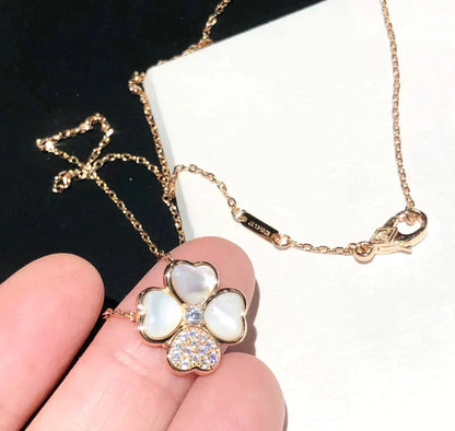 ¡®Glow Jewelry¡¯CLOVER MOP DIAMOND ROSE GOLD NECKLACE