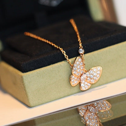 Glow Jewelry バタフライ ダイヤモンド ネックレス