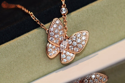 Glow Jewelry バタフライ ダイヤモンド ネックレス