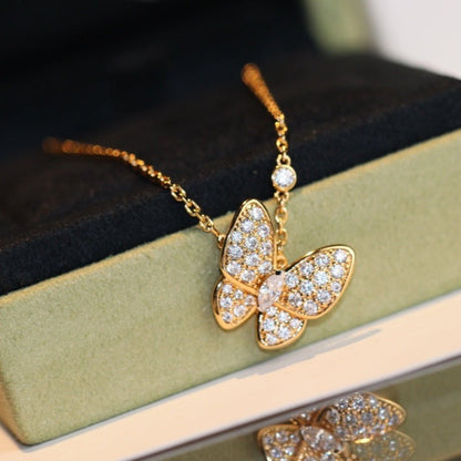 Glow Jewelry バタフライ ダイヤモンド ネックレス