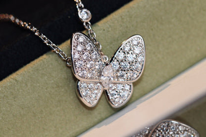 Glow Jewelry バタフライ ダイヤモンド ネックレス