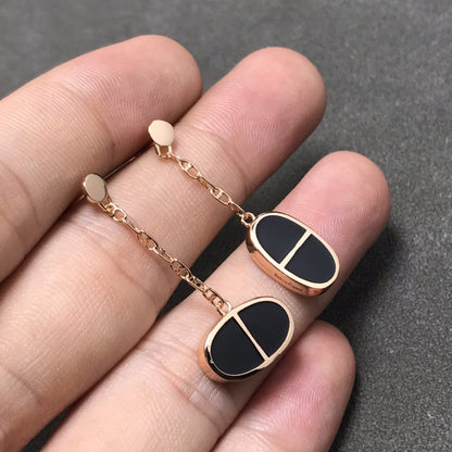 „Glow Jewelry“ CHAINE VERSO SCHWARZE KERAMIK-SILBER-OHRRINGE