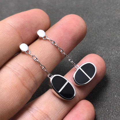 „Glow Jewelry“ CHAINE VERSO SCHWARZE KERAMIK-SILBER-OHRRINGE