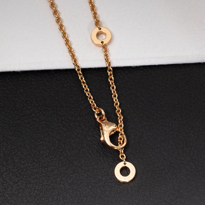 [Glow Jewelry]ZERO 1 WHITE CERAMIC PINK GOLD DIAMOND NECKLACE