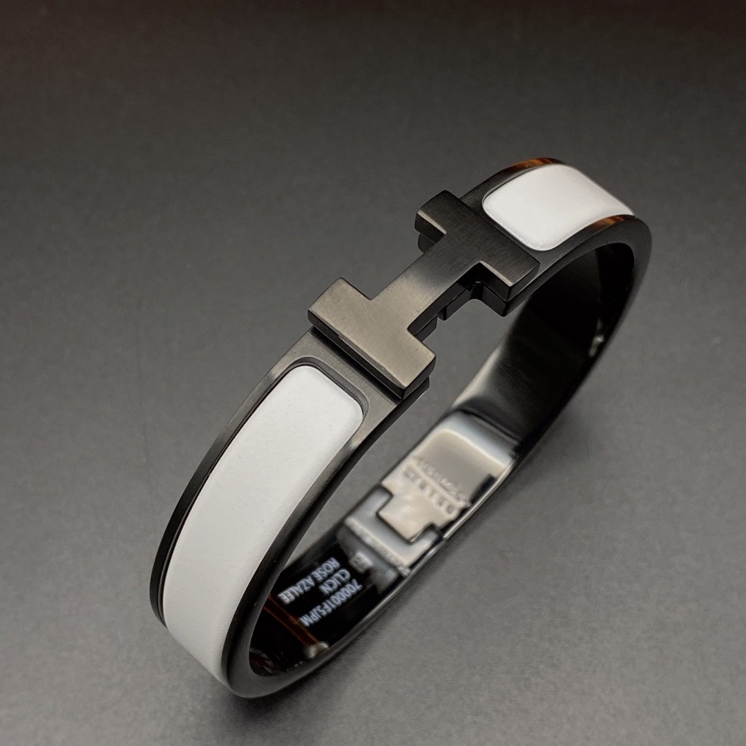 ¡®Glow Jewelry¡¯H ARMBAND 12MM SCHWARZ WEISS KERAMIK
