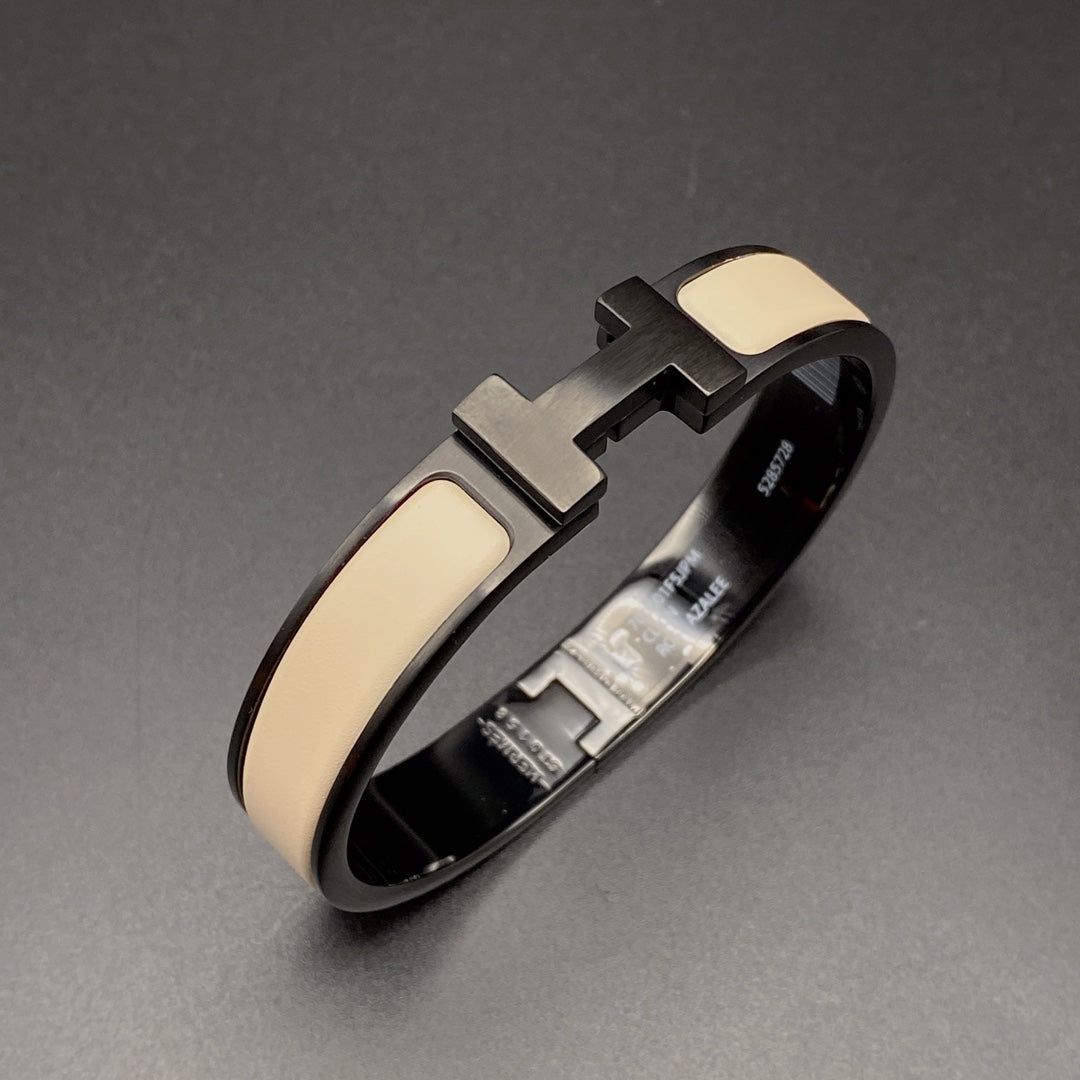¡®Glow Jewelry¡¯H ARMBAND 12MM SCHWARZ BEIGE KERAMIK
