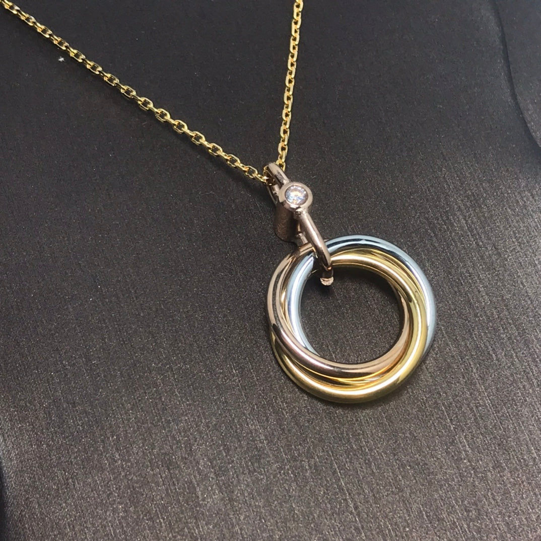 ¡®Glow Jewelry¡¯TRINITY SILVER GOLD PINK GOLD NECKLACE