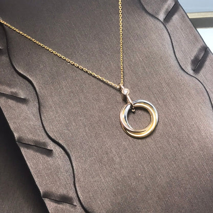 [Glow Jewelry]TRINITY SILVER GOLD PINK GOLD NECKLACE