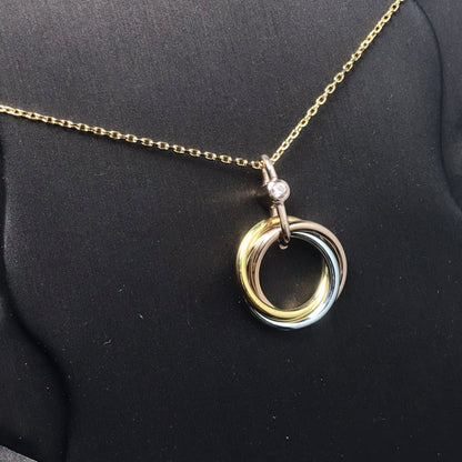 [Glow Jewelry]TRINITY SILVER GOLD PINK GOLD NECKLACE