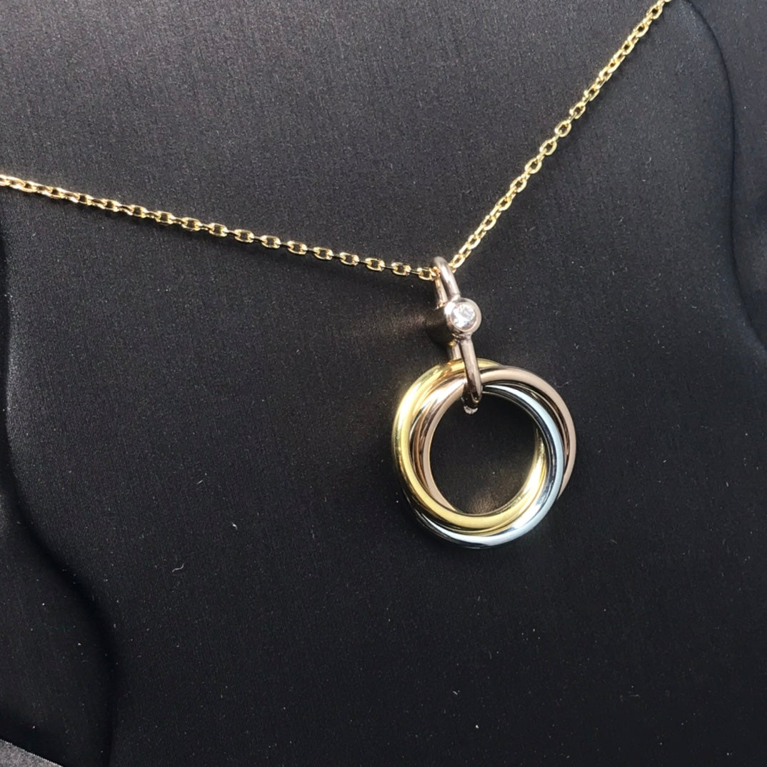 ¡®Glow Jewelry¡¯TRINITY SILVER GOLD PINK GOLD NECKLACE
