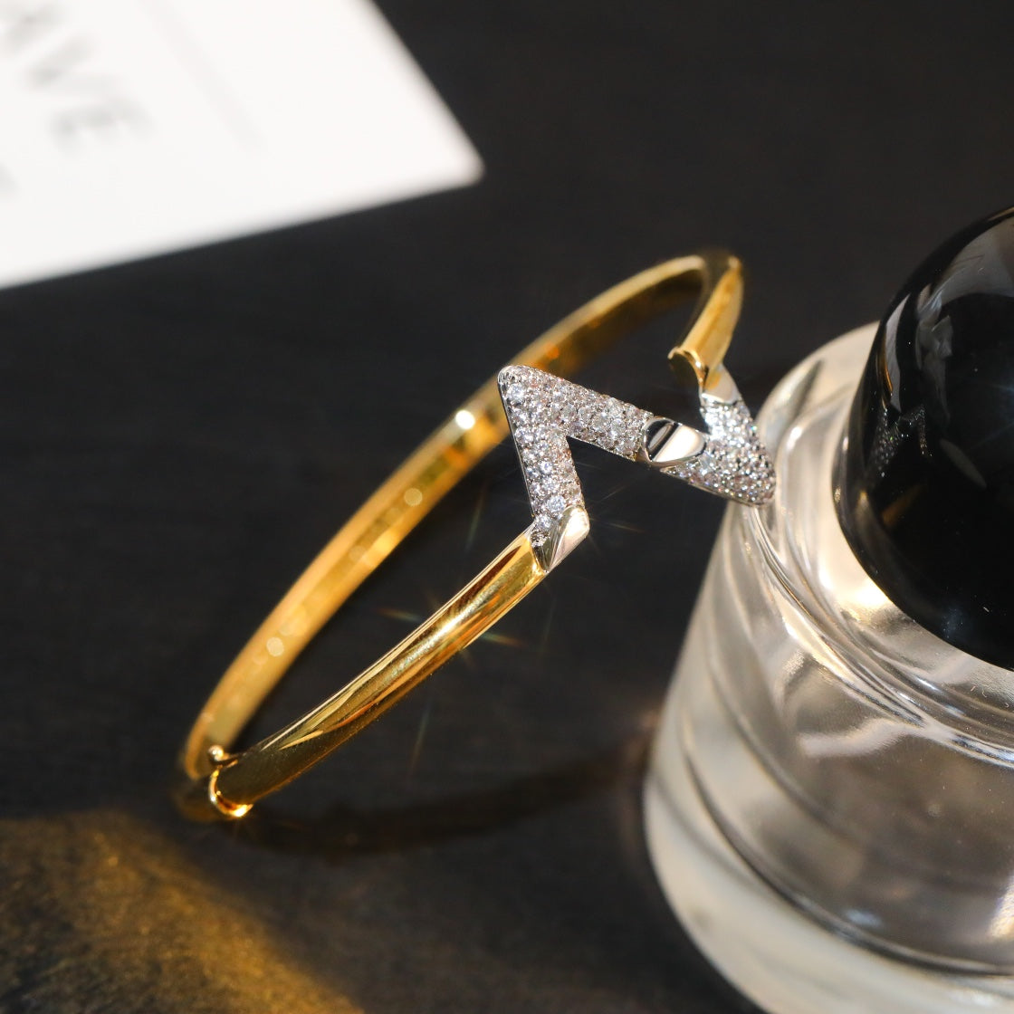 [Glow Jewelry]VOLTE UPSITE DOWN GOLD DIAMOND BRACELET