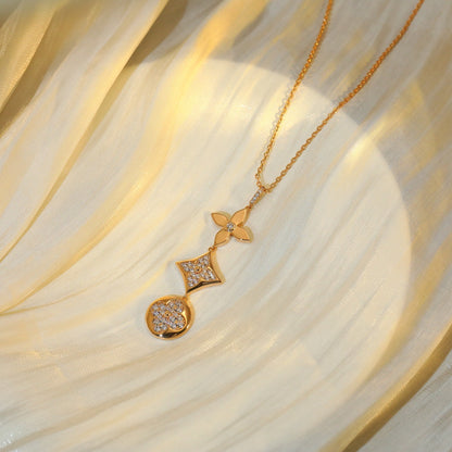 ¡®Glow Jewelry¡¯STAR AND SUN DIAMOND PINK GOLD NECKLACE