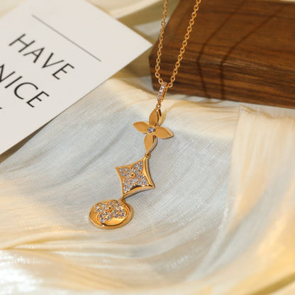 ¡®Glow Jewelry¡¯STAR AND SUN DIAMOND PINK GOLD NECKLACE