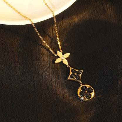 ¡®Glow Jewelry¡¯STERN- UND SONNEN-ONYX-ROSÉGOLD-HALSKETTE