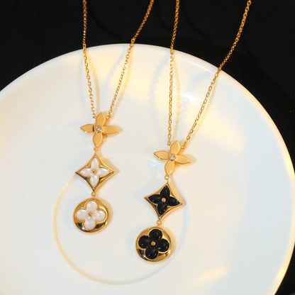 ¡®Glow Jewelry¡¯STERN- UND SONNEN-ONYX-ROSÉGOLD-HALSKETTE