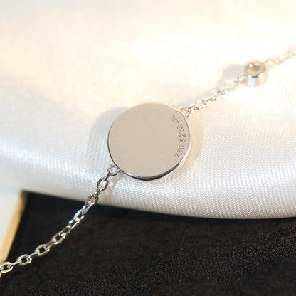 Glow Jewelry – Sonnenmotiv Perlmuttarmband aus Silber in Rosa