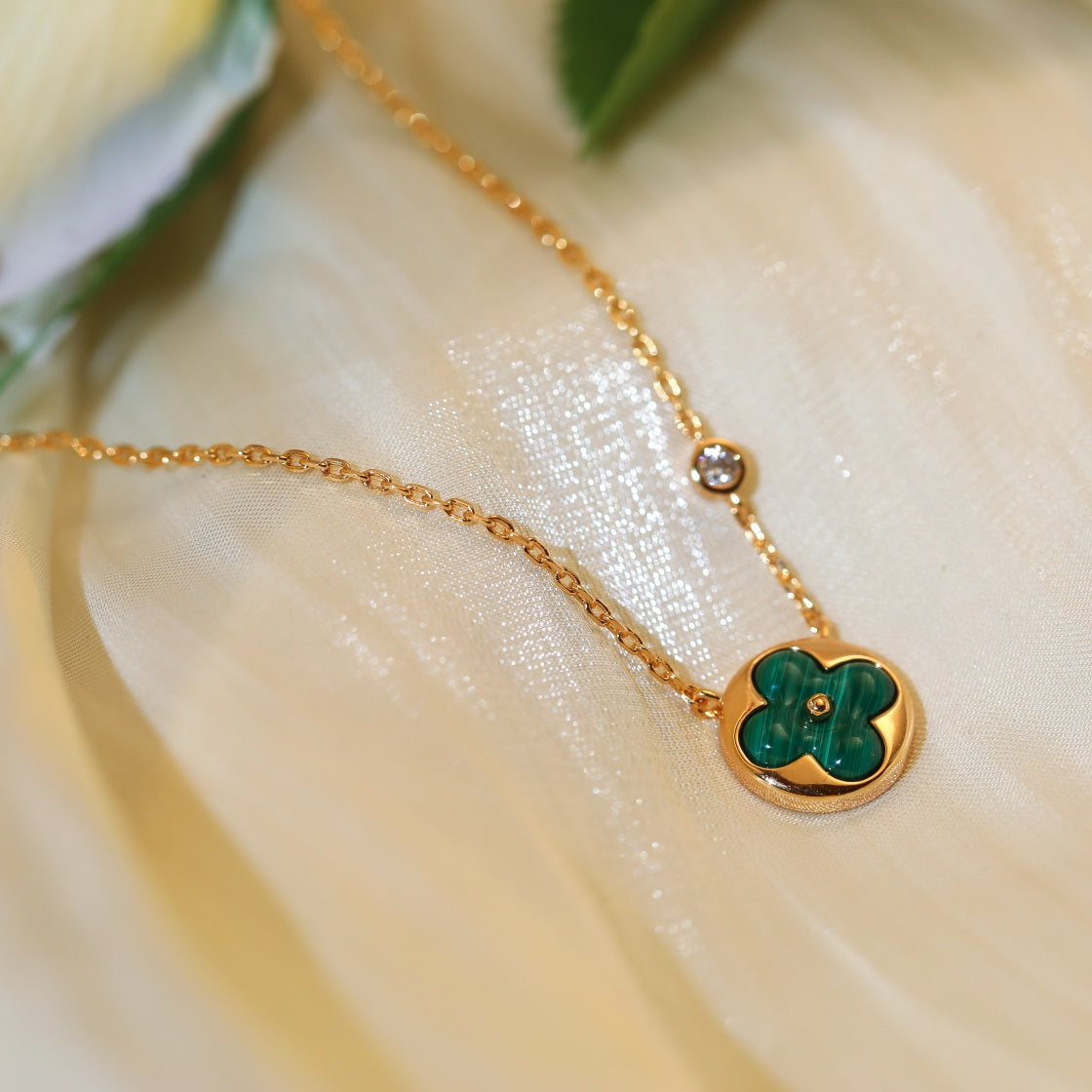 [Glow Jewelry]SUN PEDANT PINK GOLD 1 DIAMOND NECKLACE