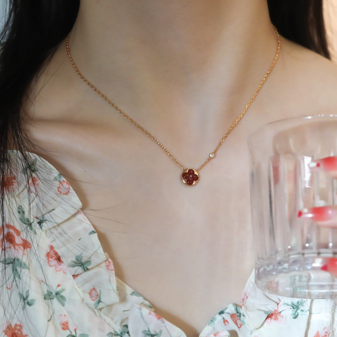 ¡®Glow Jewelry¡¯SUN PEDANT PINK GOLD 1 DIAMOND NECKLACE