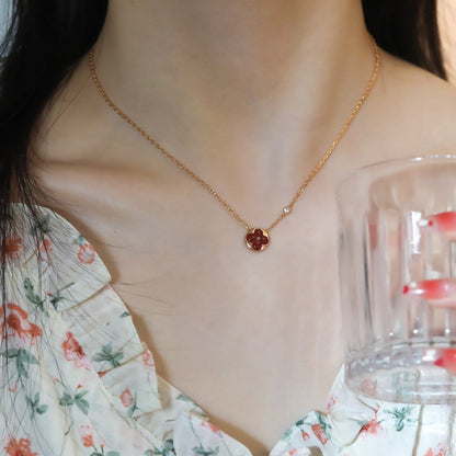 ¡®Glow Jewelry¡¯SUN PEDANT PINK GOLD 1 DIAMOND NECKLACE