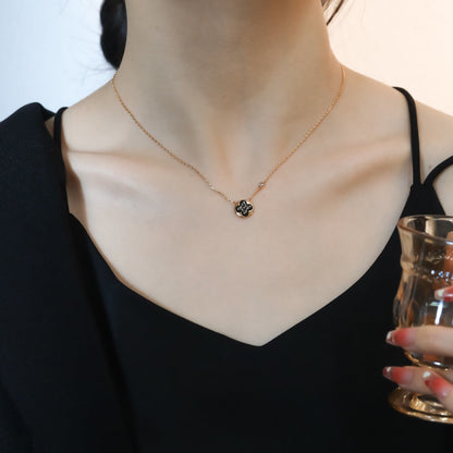 [Glow Jewelry]SUN PEDANT PINK GOLD 1 DIAMOND NECKLACE