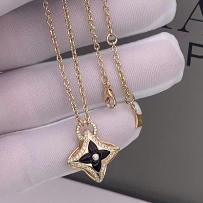 [Glow Jewelry]STAR PEDANT PINK GOLD DIAMOND NECKLACE