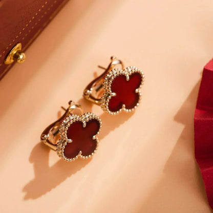 [Glow Jewelry]CLOVER MEDIUM 1 MOTIFS CARNELIAN  EARRINGS