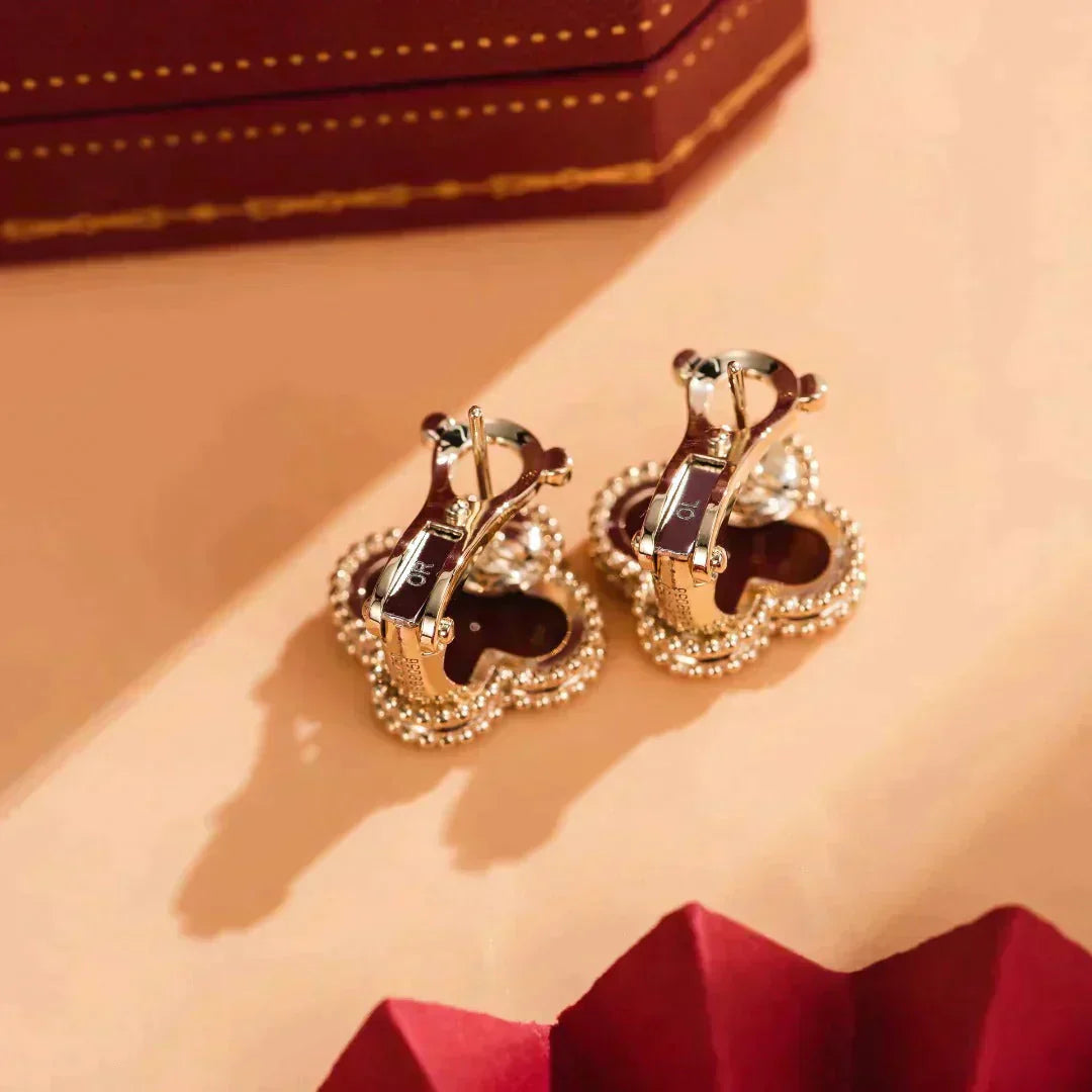 [Glow Jewelry]CLOVER MEDIUM 1 MOTIFS CARNELIAN  EARRINGS