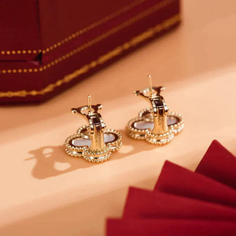 ¡®Glow Jewelry¡¯CLOVER MEDIUM 1 MOTIFS WEISSE MOP OHRSTECKER