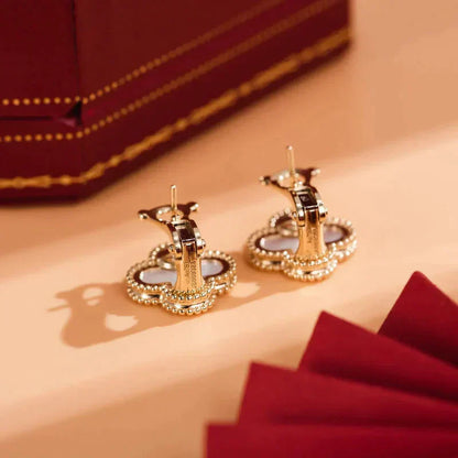 ¡®Glow Jewelry¡¯CLOVER MEDIUM 1 MOTIFS WEISSE MOP OHRSTECKER