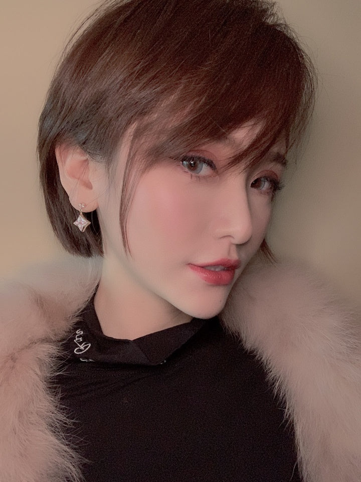 ¡®Glow Jewelry¡¯DOUBLE STAR ROSÉGOLDENE MOP-TROPFENOHRRINGE
