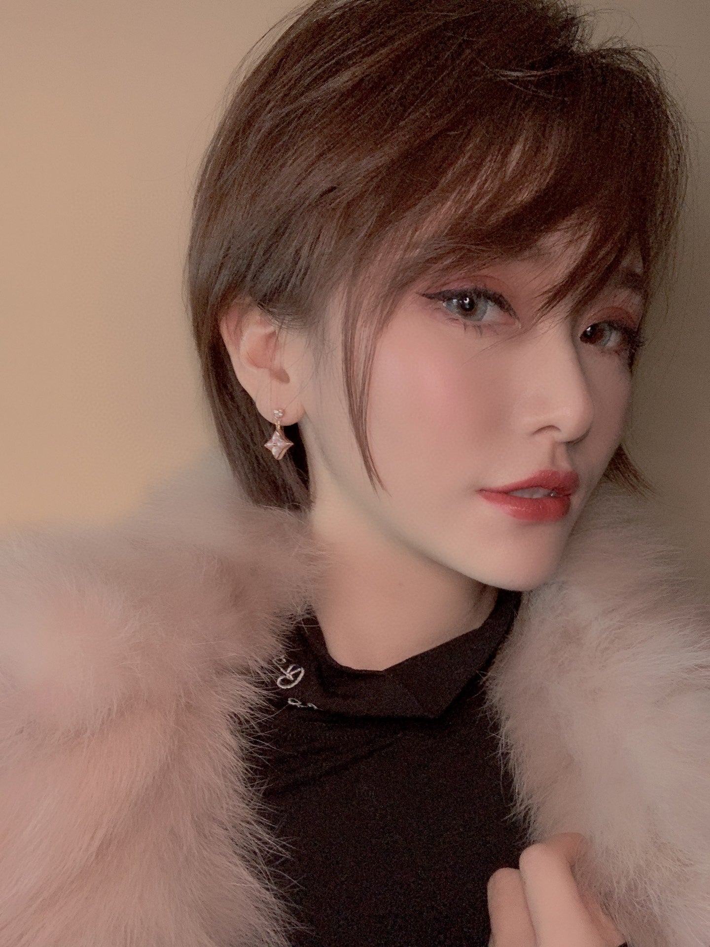¡®Glow Jewelry¡¯DOUBLE STAR ROSÉGOLDENE MOP-TROPFENOHRRINGE