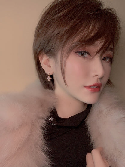 ¡®Glow Jewelry¡¯DOUBLE STAR ROSÉGOLDENE MOP-TROPFENOHRRINGE