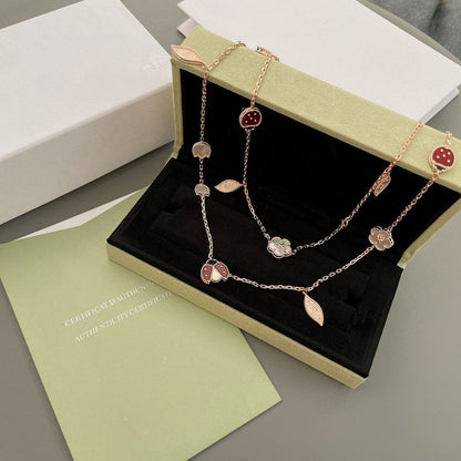 „Glow Jewelry“ LUCKY SPRING 15 MOTIVE ROSÉGOLD-HALSKETTE