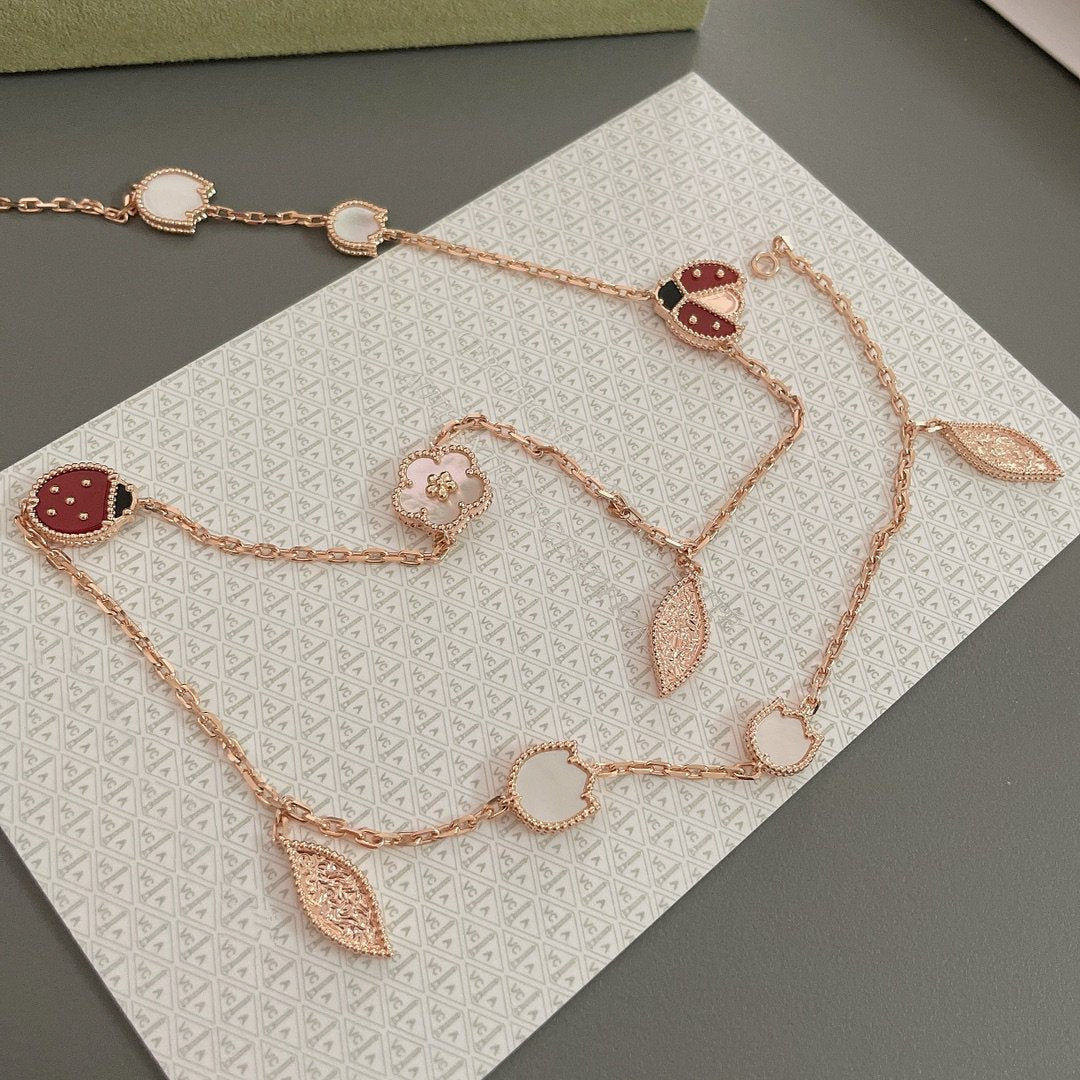 „Glow Jewelry“ LUCKY SPRING 15 MOTIVE ROSÉGOLD-HALSKETTE