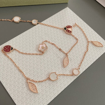 „Glow Jewelry“ LUCKY SPRING 15 MOTIVE ROSÉGOLD-HALSKETTE