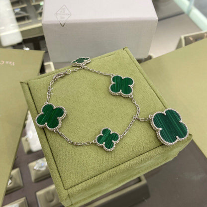 ¡®Glow Jewelry¡¯CLOVER 5 MOTIFS SILBER MALACHIT ARMBAND